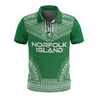 Norfolk Island Polo Shirt Coat Of Arms Polynesian Chief Tattoo Flag Version Unisex White - Polynesian Pride
