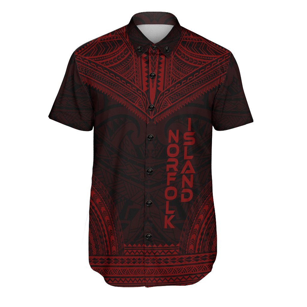 Norfolk Island Polynesian Chief Shirt - Red Version Men Red - Polynesian Pride