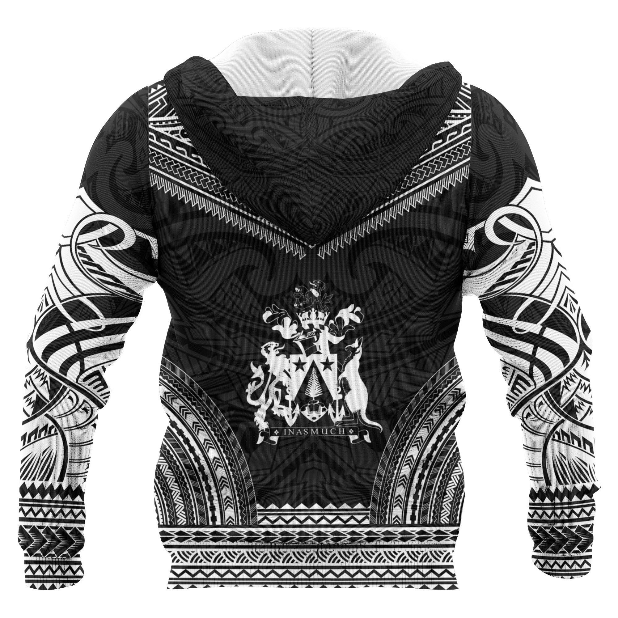 Norfolk Island Polynesian Chief Custom Zip up Hoodie Black Version Unisex Black - Polynesian Pride