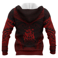 Norfolk Island Polynesian Chief Custom Hoodie Red Version Unisex Red - Polynesian Pride