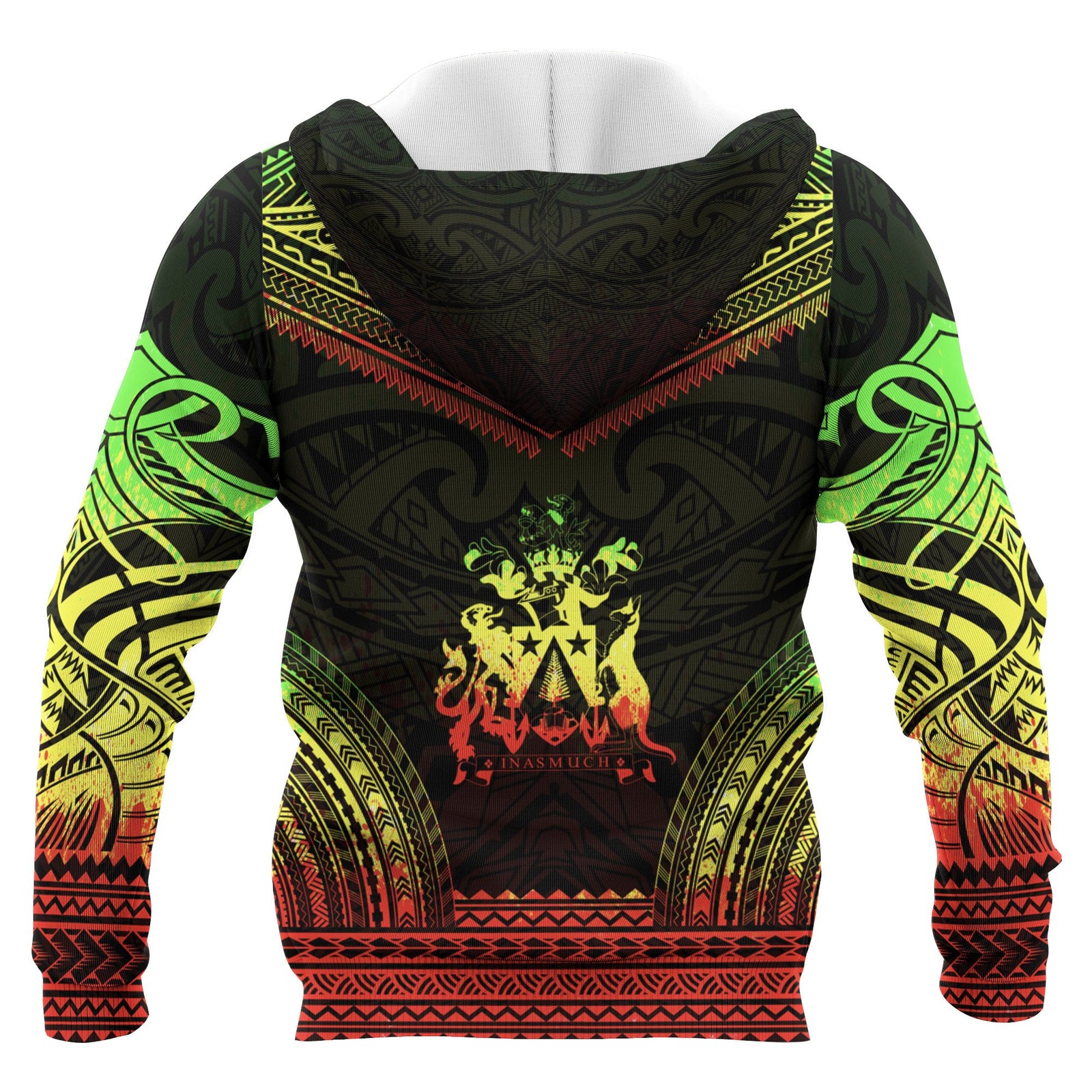 Norfolk Island Polynesian Chief Custom Zip up Hoodie Reggae Version Unisex Reggae - Polynesian Pride