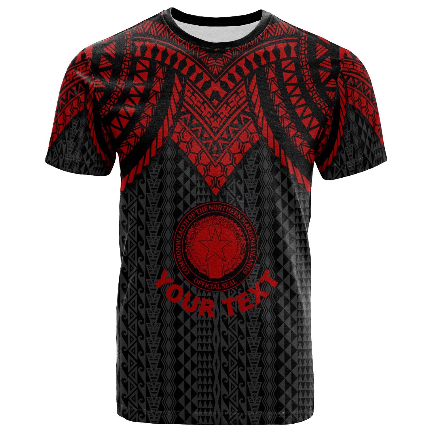 Northern Mariana Islands Custom T Shirt Polynesian Armor Style Red Unisex Red - Polynesian Pride