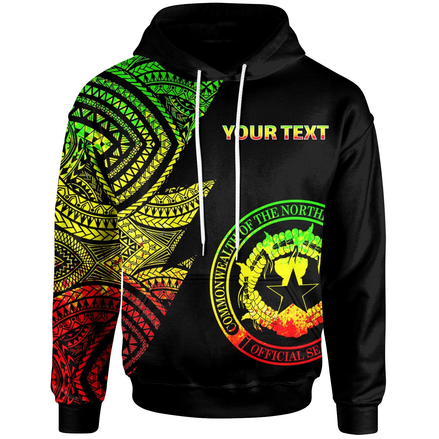 Northern Mariana Islands Custom Personalized Hoodie Flash Style Reggae Unisex Reggae - Polynesian Pride