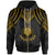 Northern Mariana Islands Custom Zip up Hoodie Polynesian Armor Style Gold Unisex Gold - Polynesian Pride