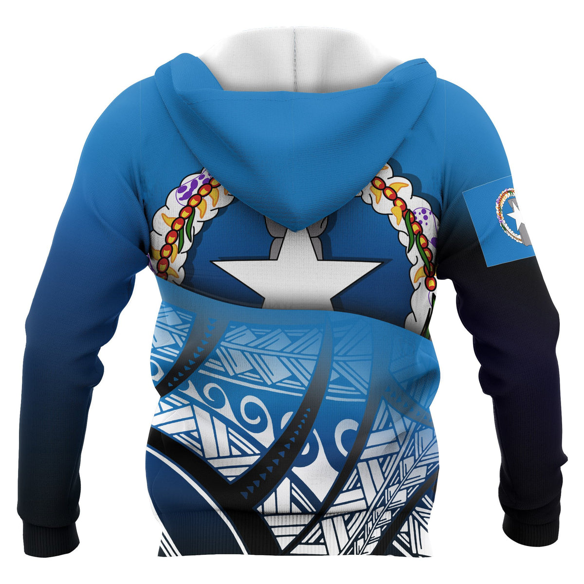 Northern Mariana Island Coat of Arms Zip up Hoodie Polynesian Pattern - Polynesian Pride
