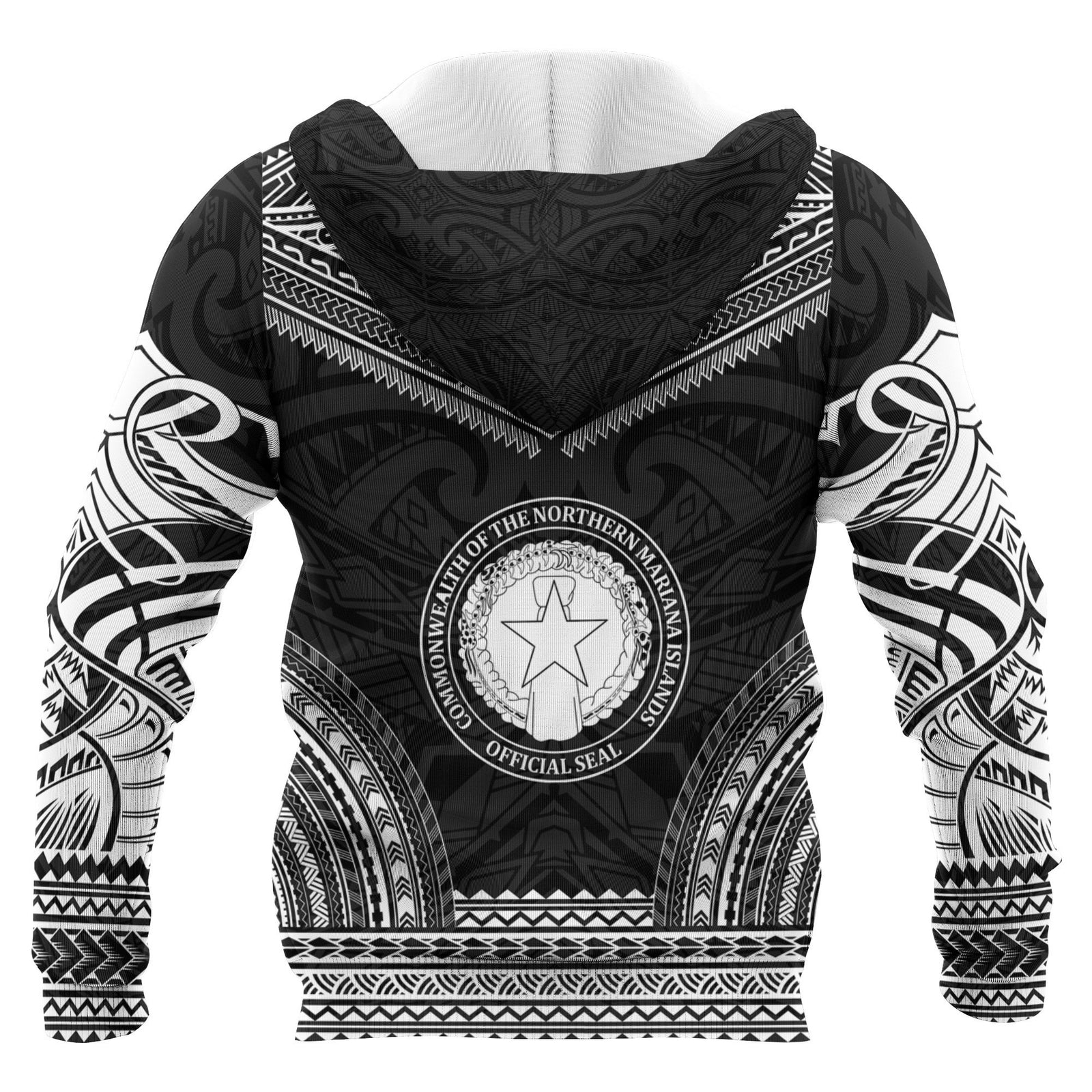 Northern Mariana Island Polynesian Chief Custom Hoodie Black Version Unisex Black - Polynesian Pride