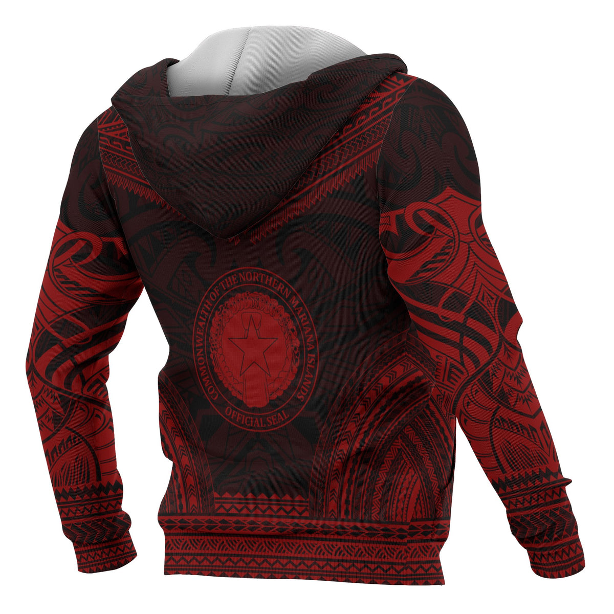 Northern Mariana Island Polynesian Chief Custom Zip up Hoodie Red Version - Polynesian Pride