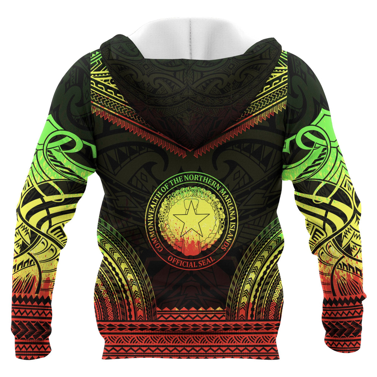Northern Mariana Island Polynesian Chief Custom Zip up Hoodie Reggae Version Unisex Reggae - Polynesian Pride