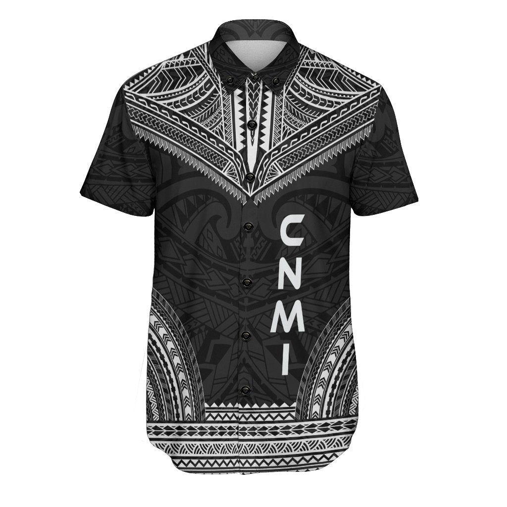 Northern Mariana Islands Polynesian Chief Shirt - Black Version Men Black - Polynesian Pride