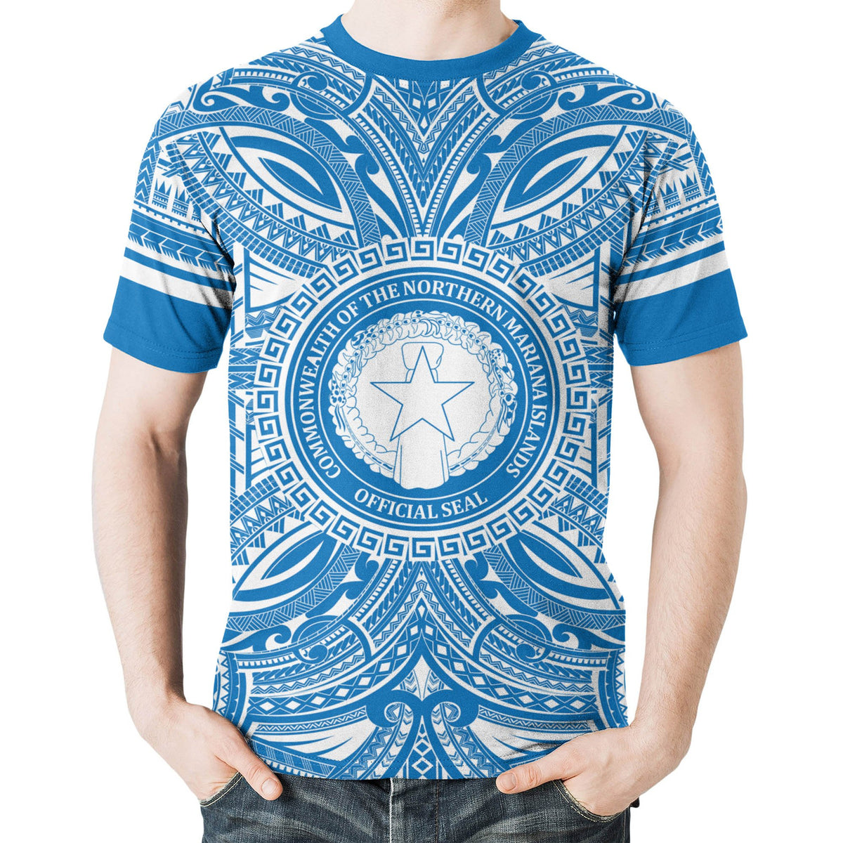 Northern Mariana Islands All T Shirt Northern Mariana Islands Coat Of Arms Polynesian Flag Color - Polynesian Pride
