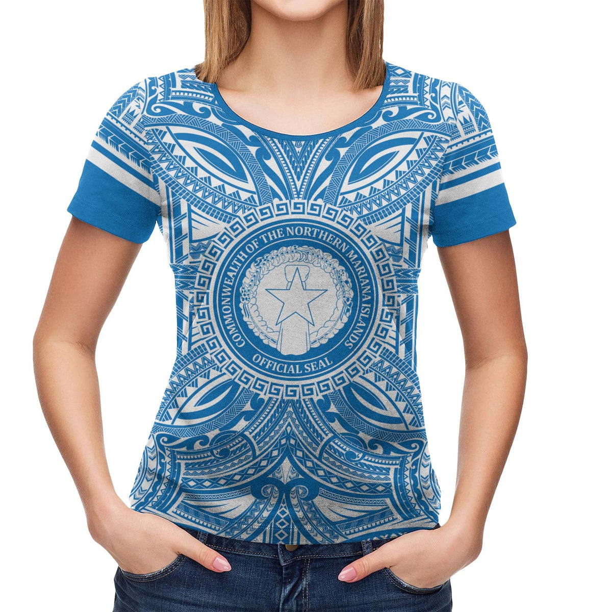 Northern Mariana Islands All T Shirt Northern Mariana Islands Coat Of Arms Polynesian Flag Color - Polynesian Pride