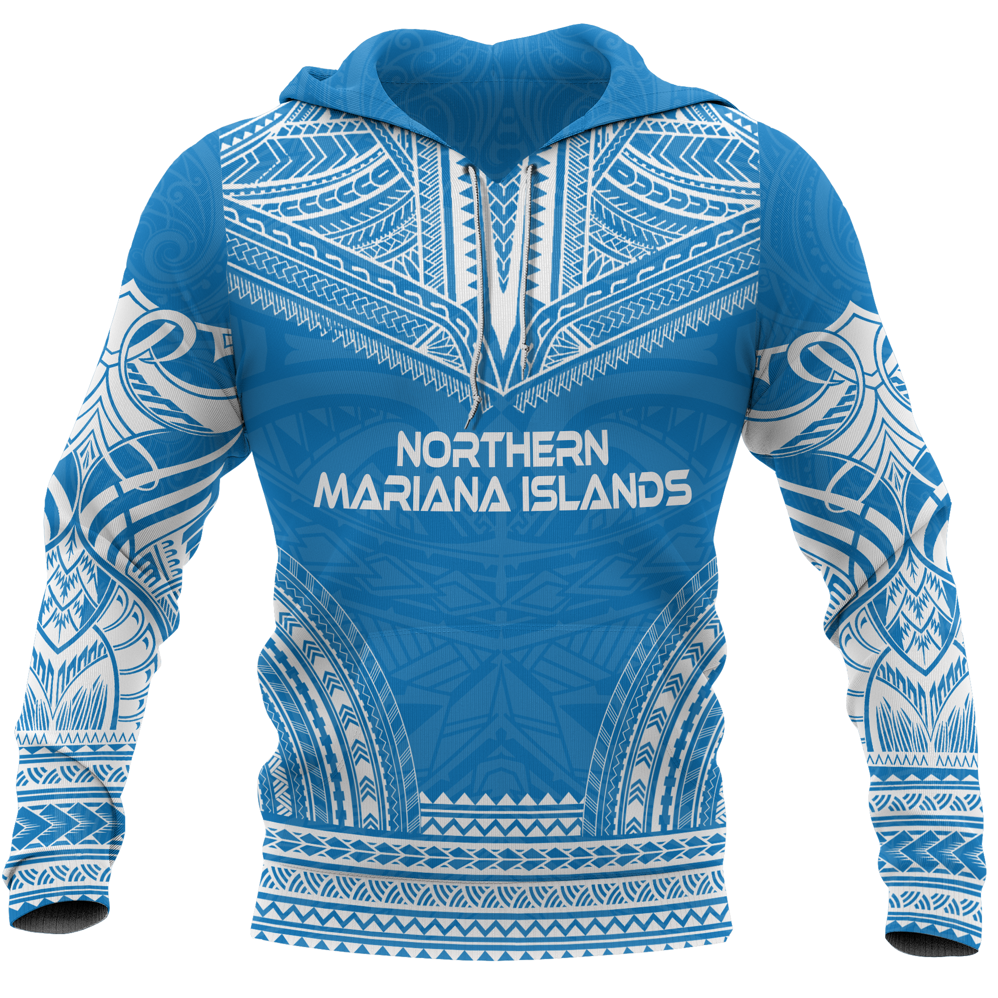 Northern Mariana Islands Polynesian Chief Hoodie Unisex Blue - Polynesian Pride