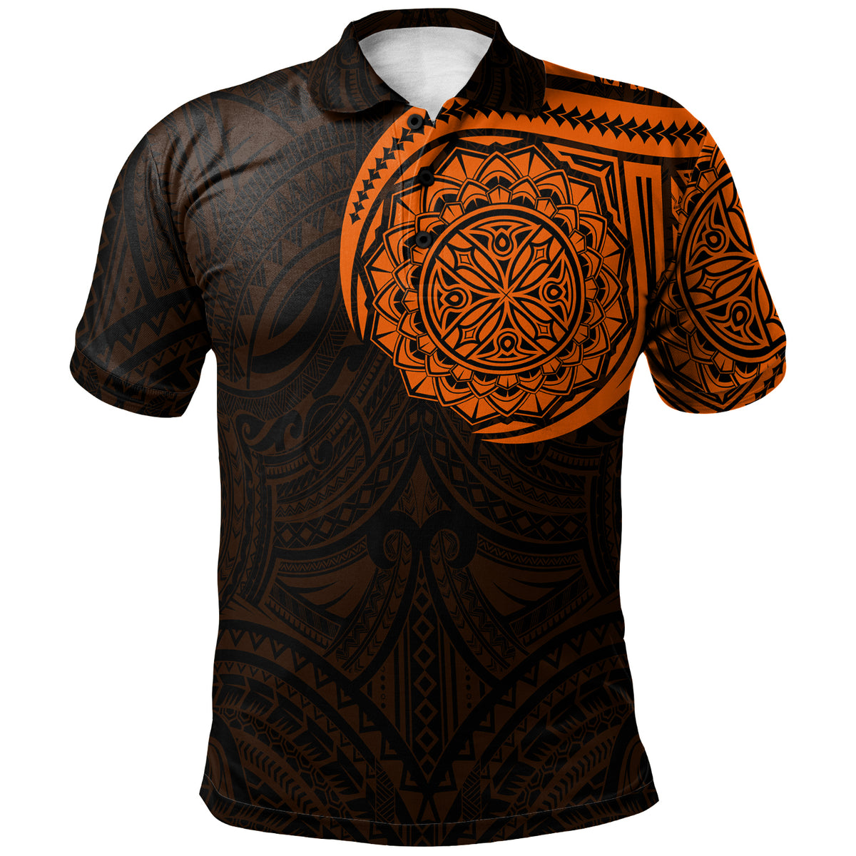 Polo Shirt Polynesian Flowers Tattoo Style - Polynesian Pride