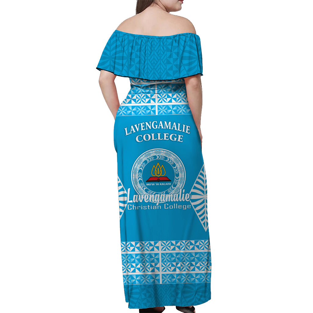 Lavengamalie College Tonga Off Shoulder Long Dress Tongan Pattern LT13 - Polynesian Pride