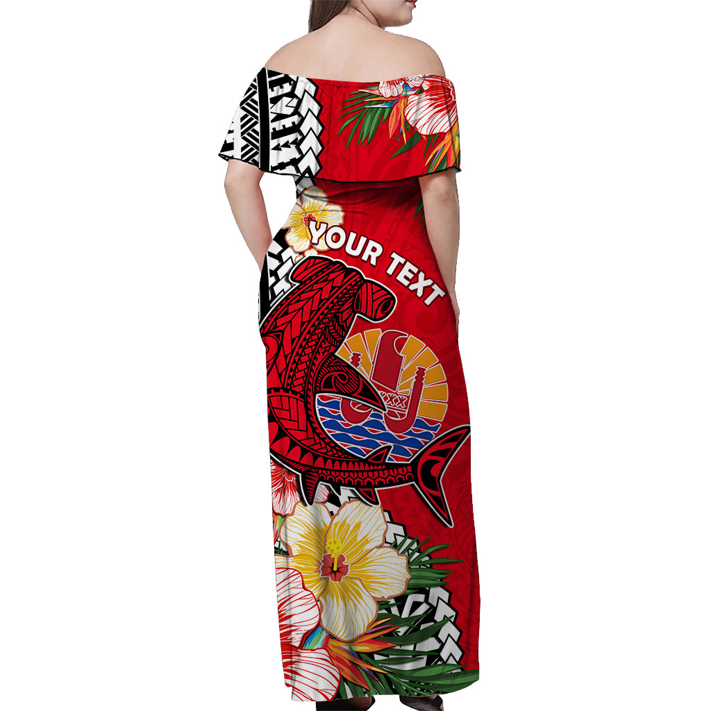 Custom Tahiti Islands Matching Dress and Hawaiian Shirt Polynesian Shark Mix Tropical Flowers LT14 - Polynesian Pride