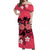 Hawaii Skull Matching Dress and Hawaiian Shirt Mysterious Polynesia and Pink Flowers LT13 - Polynesian Pride