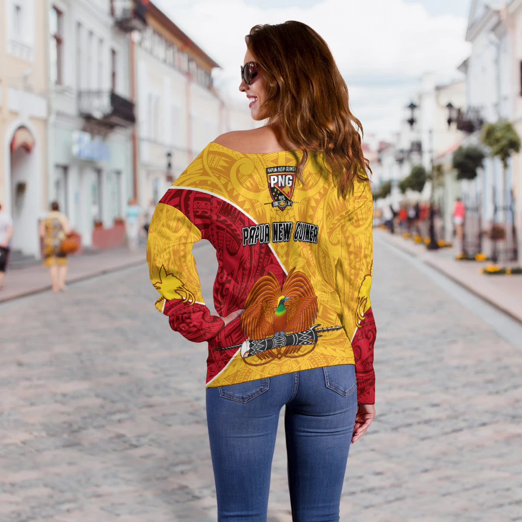 The Kumuls PNG Off Shoulder Sweater Papua New Guinea Polynesian Dynamic Style LT14 - Polynesian Pride