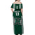 (Custom Text and Number) Hawaii Football Off Shoulder Long Dress Kakau Warrior Be Stronger LT13 - Polynesian Pride