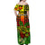 (Custom Personalised) Hawaii Flowers Off Shoulder Long Dress Color Tribal Pattern Hawaiian LT13 - Polynesian Pride