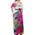 (Custom Personalised) Fiji Tapa Off Shoulder Long Dress Fijian Masi Be Loved Pink Hibiscus LT13 - Polynesian Pride