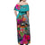 (Custom Personalised) Fiji Tapa Off Shoulder Long Dress Green Fijian Masi Be Loved Hibiscus LT13 - Polynesian Pride