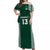 (Custom Text and Number) Hawaii Football Off Shoulder Long Dress Kakau Warrior Be Stronger LT13 Women Green - Polynesian Pride