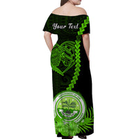 Custom Valentine Federated States of Micronesia Matching Hawaiian Shirt and Dress Heart Love Tropical Flowers Green LT14 - Polynesian Pride