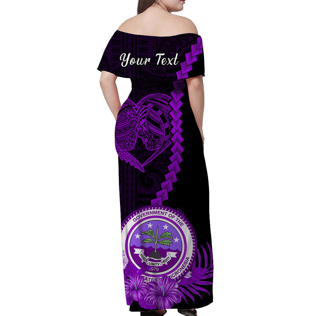 Custom Valentine Federated States of Micronesia Matching Hawaiian Shirt and Dress Heart Love Tropical Flowers Purple LT14 - Polynesian Pride