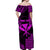 (Custom Personalised) Hawaii Day Kakau Off Shoulder Long Dress Proud To Be Hawaiian Purple King Kamehameha and Kanaka Maoli LT13 - Polynesian Pride