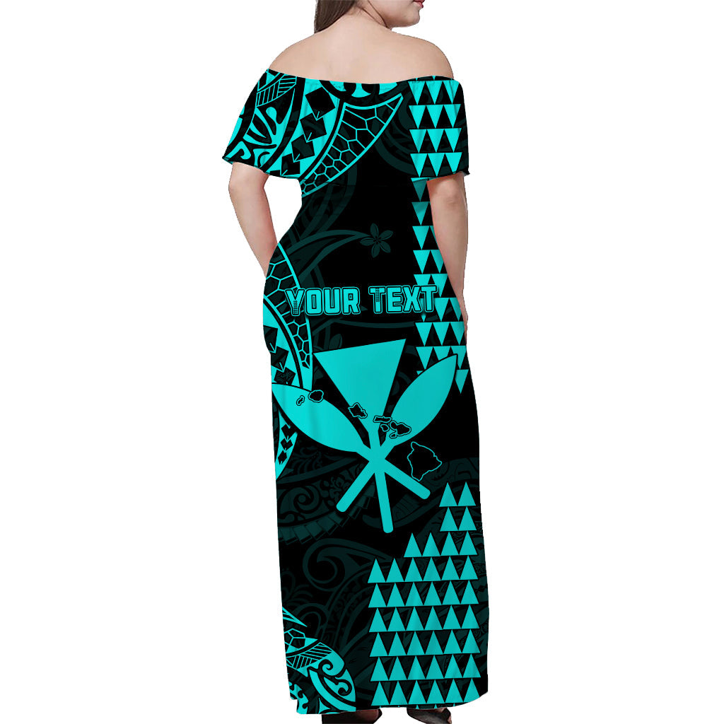 Custom King Kamehameha Matching Hawaiian Outfits For Couples with Polynesian Tribal Turquoise LT13 - Polynesian Pride