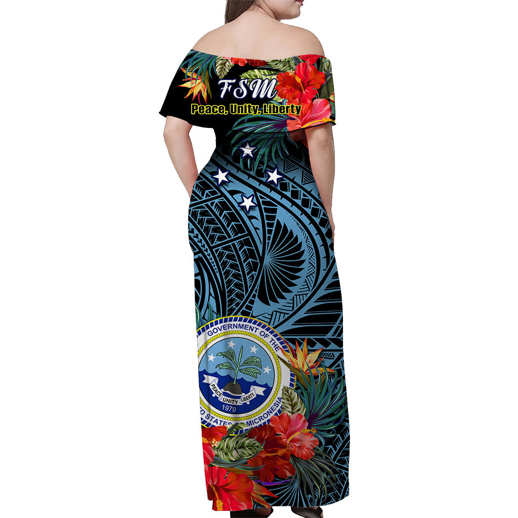 Federated States of Micronesia Matching Dress and Hawaiian Shirt Polynesian Hibiscus Flowers LT14 - Polynesian Pride