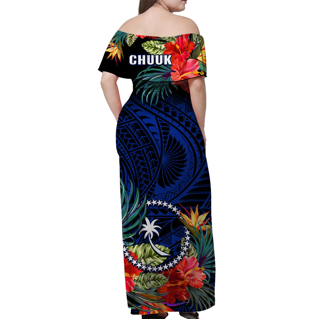 Chuuk Micronesia Matching Hawaiian Shirt and Dress Hibiscus Flowers Mix Polynesian LT14 - Polynesian Pride