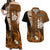Custom New Caledonia Matching Dress and Hawaiian Shirt Nautilus Gold Polynesian Hibiscus LT13 Gold - Polynesian Pride