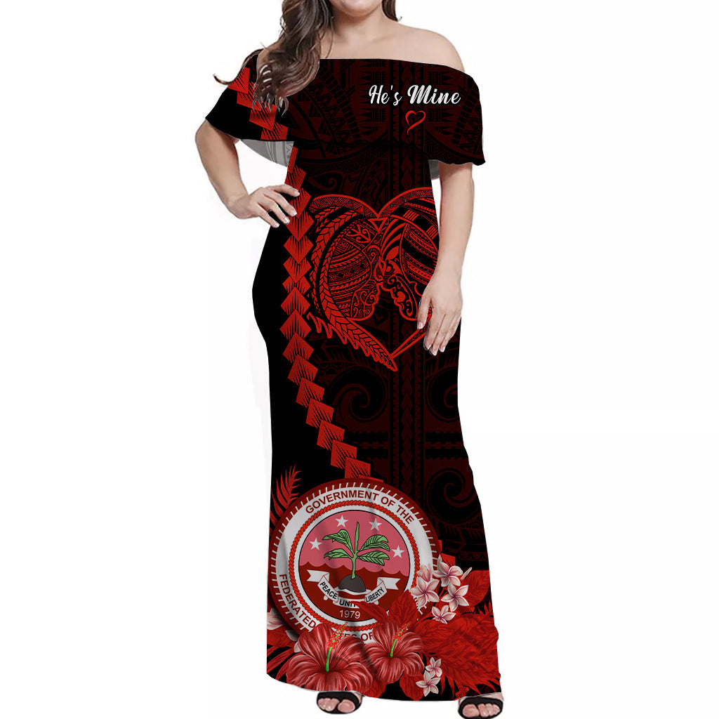 Custom Valentine Federated States of Micronesia Matching Hawaiian Shirt and Dress Heart Love Tropical Flowers Red LT14 - Polynesian Pride