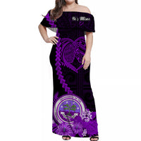 Custom Valentine Federated States of Micronesia Matching Hawaiian Shirt and Dress Heart Love Tropical Flowers Purple LT14 - Polynesian Pride