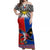 Custom Personalised Philippines Off Shoulder Long Dress Polynesian Filipino Pattern With Eagle LT14 Women White - Polynesian Pride
