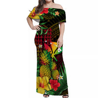 Custom Hawaii Matching Hawaiian Shirt and Dress Pineapple Mix Kakau Reggae Kanaka LT14 - Polynesian Pride