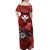 The Shaka Hawaii Off Shoulder Long Dress Tropical Flowers Red Version LT13 - Polynesian Pride