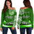 (Custom Personalised) American Samoa Off Shoulder Sweater Fautasi Race Samoan Pattern Ver.02 LT14 Women Green - Polynesian Pride