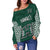 (Custom Text and Number) Hawaii Football Off Shoulder Sweater Kakau Warrior Be Stronger LT13 - Polynesian Pride