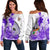 (Custom Personalised) Fiji Tapa Off Shoulder Sweater Purple Fijian Masi Be Loved Hibiscus LT13 Women Purple - Polynesian Pride