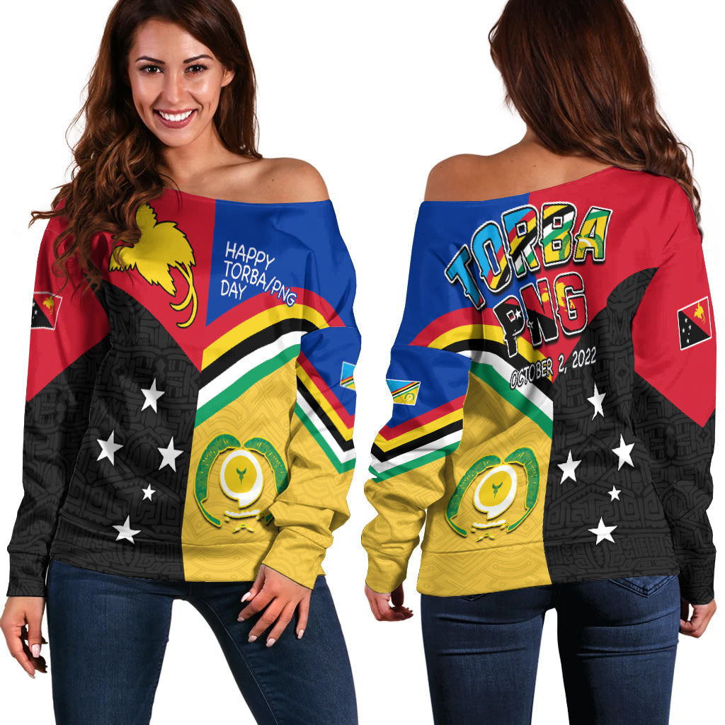 Torba PNG Day Off Shoulder Sweater 2022 Simple Polynesia LT13 Women Art - Polynesian Pride