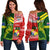 (Custom Personalised) Tonga And Australia Rugby Off Shoulder Sweater Mate Maa Tonga Mix Kangaroos LT14 Women Red - Polynesian Pride