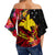 (Custom Personalised) Papua New Guinea Off Shoulder Waist Wrap Top Bird of Paradise LT13 - Polynesian Pride