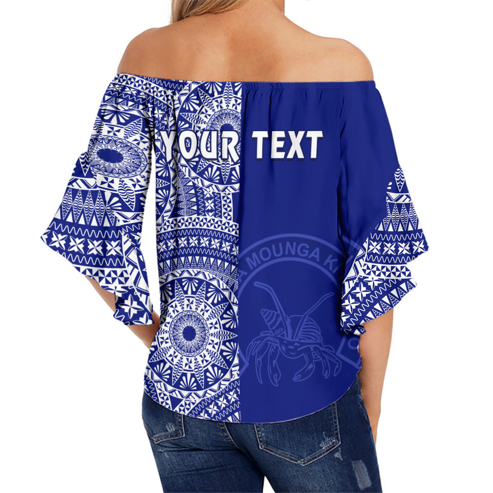 (Custom Personalised) Queen Salote Tonga College Off Shoulder Waist Wrap Top Class Of Year Tongan Ngatu Pattern LT14 - Polynesian Pride