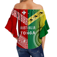 Australia and Tonga Off Shoulder Waist Wrap Top Version Special LT13 - Polynesian Pride