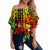 (Custom Personalised) Hawaii Flowers Off Shoulder Waist Wrap Top Color Tribal Pattern Hawaiian LT13 Women Reggae - Polynesian Pride