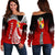 Tonga Distinctive Off Shoulder Sweater Tongan Tapa Pattern LT13 Red - Polynesian Pride