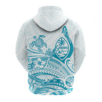 Custom Guam Zip up Hoodie Ocean and Turtle Simple Style LT7 - Polynesian Pride