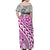 Traditional Polynesian Tribal Tattoo Retro Women Off shoulder Long Dress Pink LT9 - Polynesian Pride